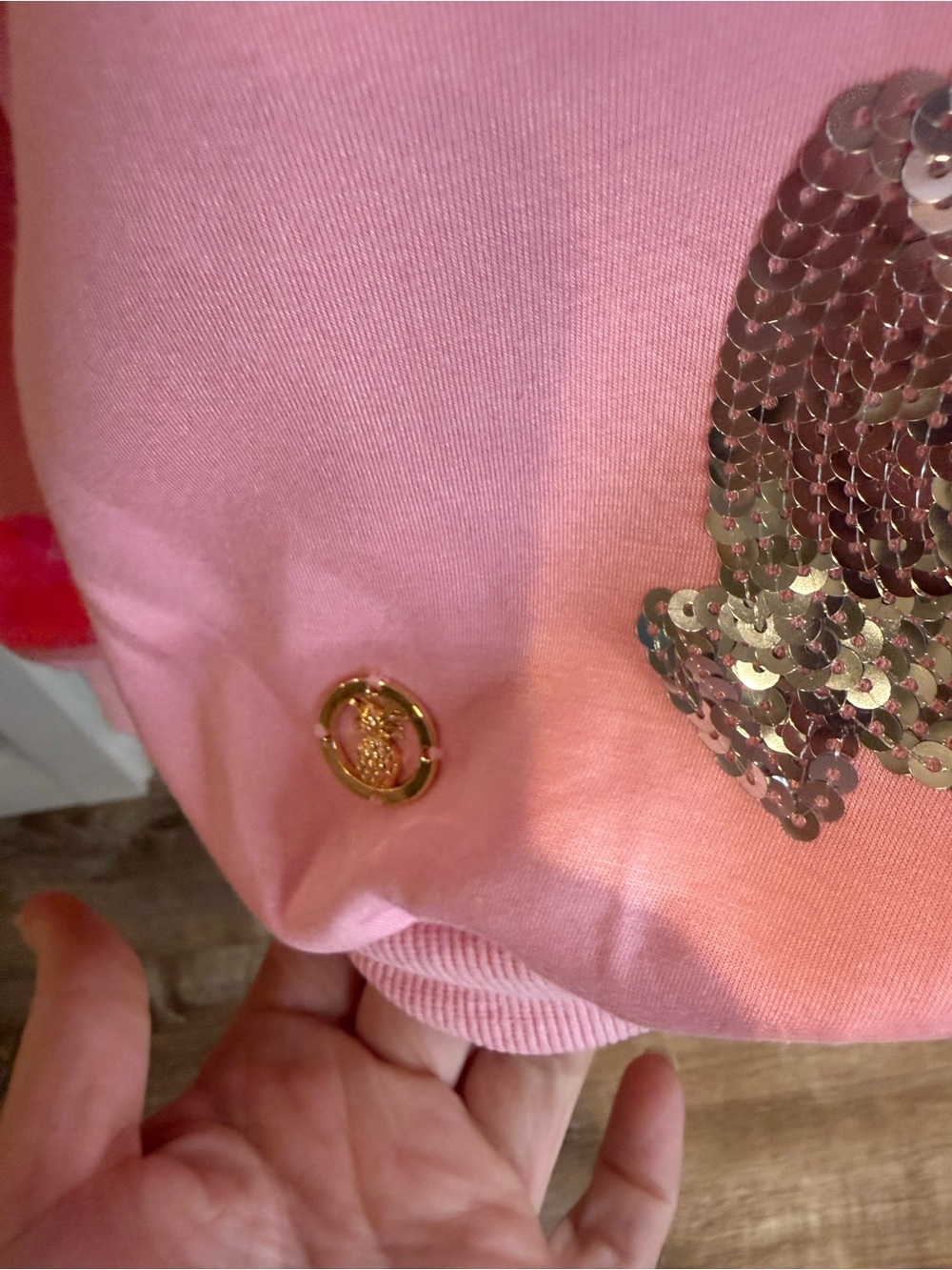 Simply Southern, Pink Sequin Coastal Sweatshirt, Size XL NWT - Picture 6 of 13